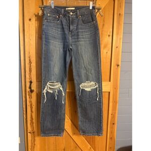 Levi Strauss Co Low Pro Straight Jeans Distressed Medium Wash Women's Size 27
